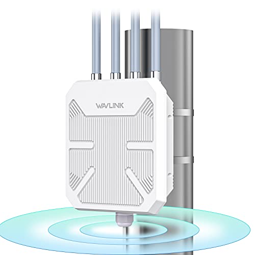 WAVLINK WiFi6 Outdoor Wireless Access Point/WLAN Repeater/Router, Dual Band 2.4G+5G AX1800M Mesh Extender mit PoE/4x8dBi Antennen/IP67 Wetterschutzgehäuse von WAVLINK