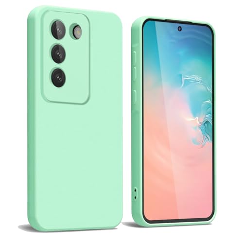 WBWONE Hülle für VIVO V40 SE 5G Case, Silikon Handyhülle mit Stoffauskleidung Dünne Weiche TPU Soft Stoßfest Schutzhülle Cover - Hellgrün von WBWONE