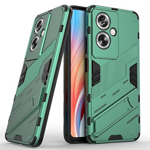 WBWONE Hülle für Xiaomi Poco X7 Pro 5G, Silikon TPU/PC Stoßfest Handyhülle mit Versteckte Klammer Stände, Punk-Stil Bumper Schutzhülle Case Cover, Grün von WBWONE