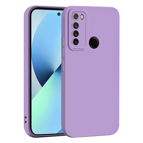 WBWONE Hülle für Xiaomi Redmi Note 8 2021 Case, Silikon Handyhülle Ultra Dünn Weiche TPU Kamera Alles Inklusive Stoßfest Schutzhülle Cover - Lila von WBWONE