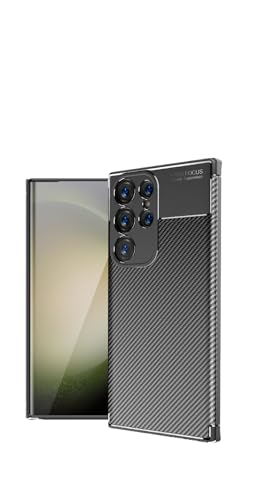 WBWONE Silikon Hülle für Samsung Galaxy S24 Ultra 5g Case, Handyhülle Carbon Fibre Texture TPU Soft Case Stoßfest Schutzhülle Cover Bumper. Schwarz von WBWONE
