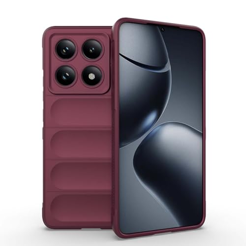 WBWONE Silikon Hülle für Xiaomi 14T Pro 5G, [Integrierte Faserbeflockung] [Stealth-Airbag] Handyhülle Robuster TPU Soft Case Stoßfest Schutzhülle. Dunkelviolett von WBWONE