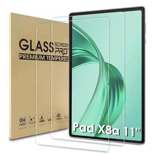 WD&CD 2 Pack Schutzfolie kompatibel mit Honor Pad X8a 11" 2024, 2.5D Tempered glass screen protector kompatibel mit Samsung Galaxy Tab A9 Plus【Anti Scratch】【Bubble Free】 von WD&CD