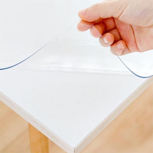 1,5mm Schreibtischunterlage Transparent,Unterlage Tischschoner rutschfeste Runde Kanten Schreibunterlage for Büro Zuhause, 60/65cm breit, 40–300 cm lang(60cmx105cm) von WDFYM