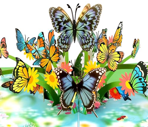 WDZGX Pop-Up-Karte Schmetterlinge Schmetterling 3D Schmetterlingskarte für Frau zum Geburtstag, Hochzeit, Valentinstag, Jahrestag und Muttertag WDZGX Pop-Up-Karte Schmetterlinge Schmetterling 3D Schmetterlingskarte für Frau zum Geburtstag, Hochzeit, Valentinstag, Jahrestag und Muttertag von WDZGX