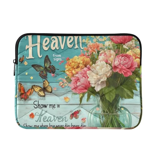 Laptop-Hülle, 38,1-40,6 cm, dünne Hülle für Laptop, Blumen, Schmetterling, Reisen, Laptop-Tasche, Handtasche für Reisen, Business von WDdZzyy