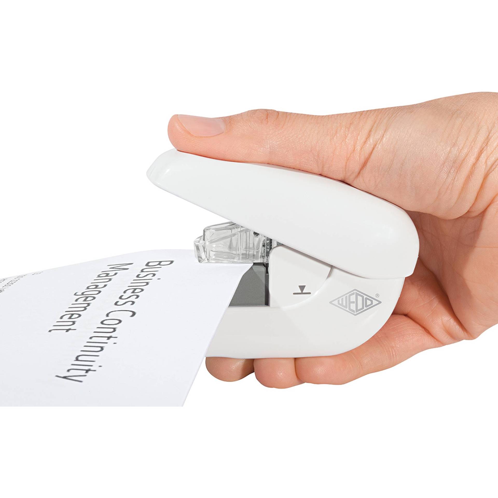 WEDO Klammerloser Hefter Mini bis zu 5 Blatt Papier weiß WEDO Klammerloser Hefter Mini bis zu 5 Blatt Papier weiß von WEDO