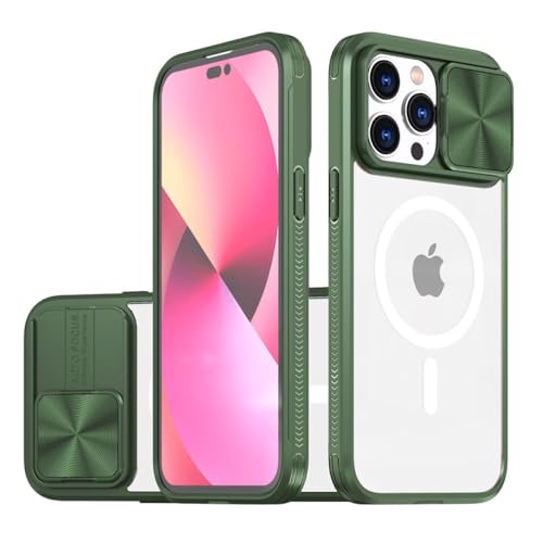 WEIHUAD Magnetische Schutzhülle für iPhone 11, 12, 13, 14, 15 Pro Max, stoßfest, Armeegrün, für iPhone 15 Promax von WEIHUAD