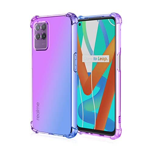 WEIOU Silikon Hülle für Realme 8i / Realme Narzo 50 Case, Handyhülle Transparent Dünne Weiche Gradient TPU Soft Stoßfest Durchsichtige Schutzhülle Cover Bumper (Lila Blau) von WEIOU