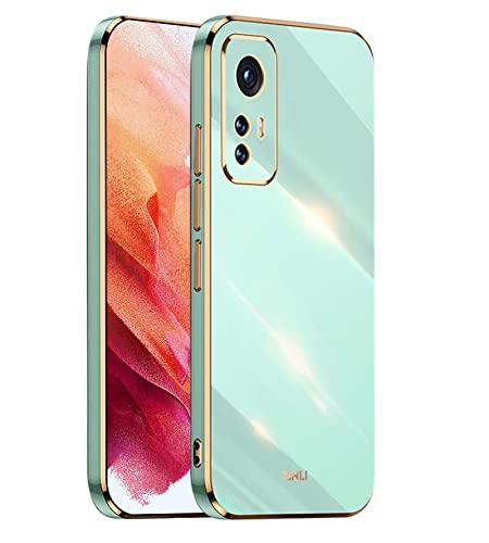 WEIOU Silikon Hülle für Xiaomi Mi 12 / 12X Case, Handyhülle Golden Galvanisierrahmen Dünne Weiche TPU Soft Stoßfest Schutzhülle Cover Bumper - Grün von WEIOU