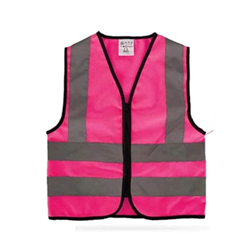 Warnwesten für Männer und Frauen, Reflektierende Sicherheitsweste for den Verkehr, hohe Sichtbarkeit mit reflektierenden Streifen, geeignet for Bauwesten im Freien(Pink,X-Large) von WEITINGKKK