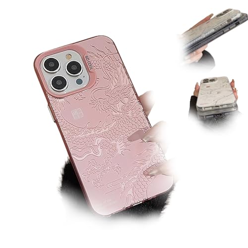 2024 Chinese Tradition Dragon Edition Case for iPhone, Chinese Dragon Cover Case, Phone Shell Shockproof Case Bumper Protectiv for iPhone 15/14/13/12/11 (for iphone11,Pink) von WEJDYKG