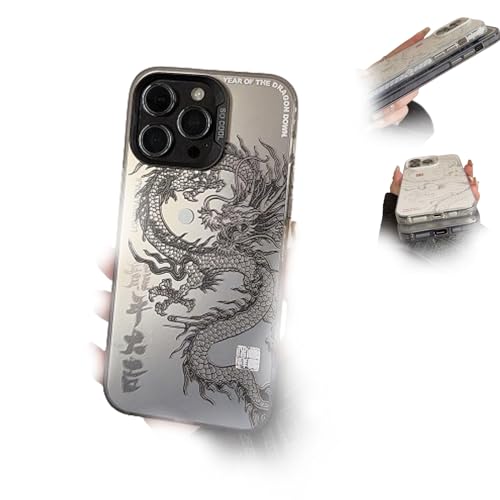 2024 Chinese Tradition Dragon Edition Case for iPhone, Chinese Dragon Cover Case, Phone Shell Shockproof Case Bumper Protectiv for iPhone 15/14/13/12/11 (for iphone13,Black) von WEJDYKG