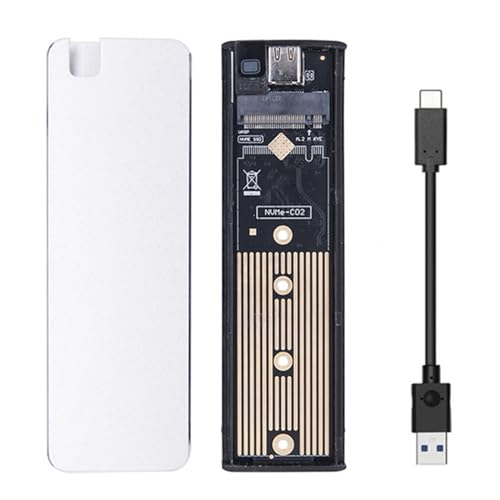 WELLDOER M.2 NVMe auf USB-Adaptergehäuse, M.2 PCIe-basierte Festplatten-Konverter-Leserbox, 10 Gbit/s, USB 3.1, Bridge-Chip, M.2-SSD-Festplatte auf USB 3.1, HighSpeeds-Festplattenbox, unterstützt von WELLDOER