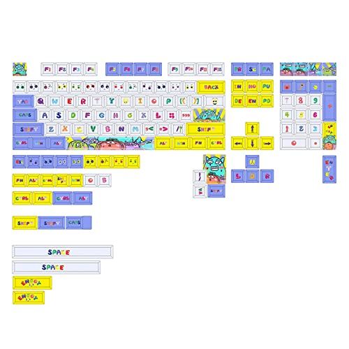 XDA-Profil-Tastenkappen mit 144 Tasten, bunt, PBT-Farbstoff-Sublimationstastenkappen, für mechanische Tastaturen, MX-Schalter, Pbt-Farbstoff-Sublimationstastenkappen von WELLDOER