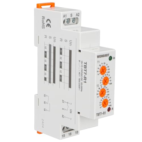 Wengart Verzögerungszeitrelais TBT7-R1, Zyklusverzögerung, Öffnungs- und Schließverzögerungszeit ist einstellbar, Bereich 0,1 s bis 100 D, wird in Fällen verwendet, die eine Zeitsteuerung erfordern von WENGART