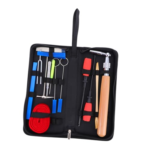 WESIEVYA 16st Klavierstimmwerkzeug Stimmwerkzeug Mit Etui Piano Tuner Hammer Mute Kit Professioneller Klavierstimmer-bausatz Klavier Stumm Klavierstimmung Standard Bausätze Segeltuch Black von WESIEVYA