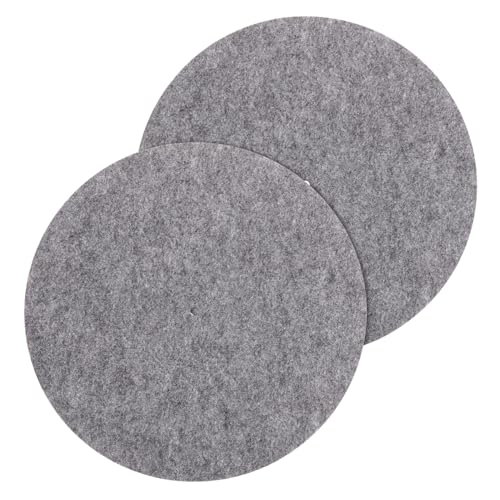 WESIEVYA 2St Rekordmatte Schallplattenunterlage aus Vinyl Plattenteller Slipmat Plattenspieler-Pad Zubehör für Plattenspieler Rekord-Schutzpolster Schutzmatte für Schallplatten gefühlt Grey von WESIEVYA