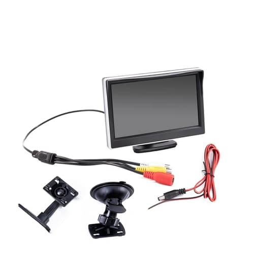 5 Zoll for Auto Monitor TFT LCD Digital 800 * 480 16:9 Bildschirm 2 Weg Video Eingang Oder Wireless Reverse Rückansicht Kamera Parkplatz(5inch Sliver) von WESLNN