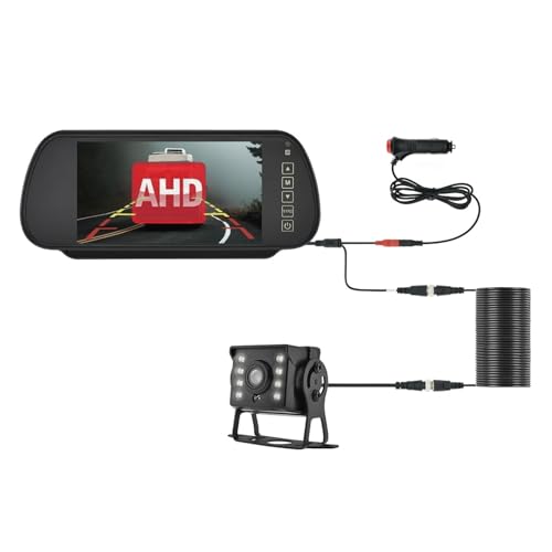 7 "Auto AHD Rückansicht Kamera Mit Spiegel Monitor for Fahrzeug Parkplatz 12-24V 1080P LED Nachtsicht Rückfahr Kamera Bildschirm(701DH-CL-MBUSD-15M) von WESLNN