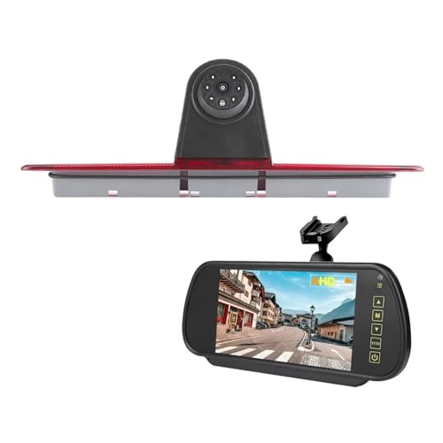 AHD 1080P 3. Bremsleuchte, Rückfahrkamera, Rückfahrkamera-Set, 7-Zoll-Monitor(Suction Cup Bracket) von WESLNN