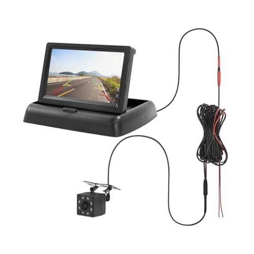 Auto-Rückfahrkamera Mit Monitor, Klappbar, 4,3 Zoll TFT-LCD-HD-Bildschirm, Rückfahr-LED, Rückfahrkamera for Das Parken Von Fahrzeugen(432-8LED) von WESLNN