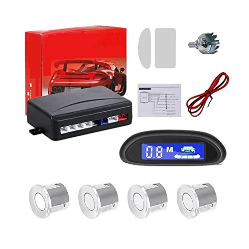 Parksensoren for Autos Auto-Sensor-System LED-Display-Radar Mit 4 Park-ReverseBackup-Monitor-Detektor(Silver Set) von WESLNN