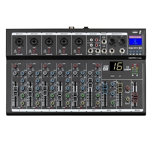 Weymic F7-Pro Professioneller Mixer | 7-Kanal 2-Bus Mischpult/w USB-Audio-Schnittstelle für Aufnahme DJ Bühne Karaoke Musik Anwendung von WEYMIC