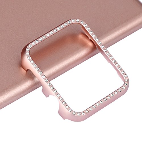 Bling Bumper Case Kompatibel mit Apple Watch 45mm Cover, Ultra Slim Damen Schutzhülle Bumper 360°Rundum, Harte Protective Gehäuse Bumper Kratzfest Kompatibel mit Apple Watch 45mm Serie 7 8 9, Roségold von WFCKPQF