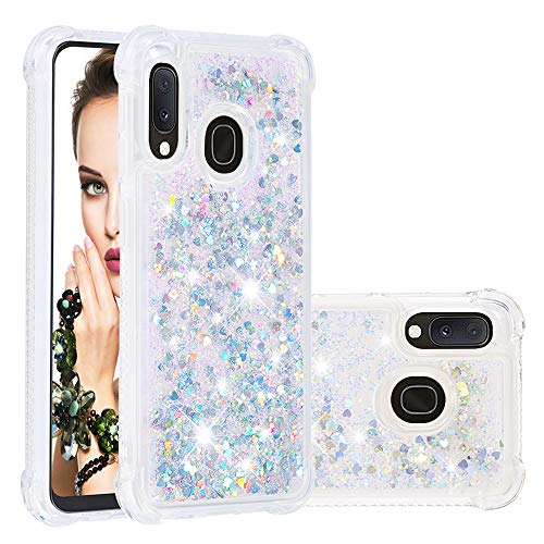 Galaxy A20e Glitzer Hülle Kratzfest, Glitzer Treibsand Silikon Bumper Handyhülle Fallschutz Tasche Frauen TPU Flüssigkeit Handy Tasche Durchsichtige Hardcase Kompatibel mit Samsung Galaxy A20e/A10e von WFCKPQF