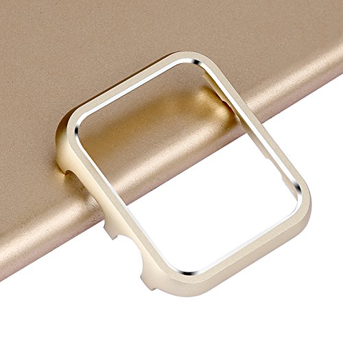 Hülle Edelstahl Kompatibel mit Apple Watch Series 10 42mm Gehäuse, Metall Schutzhülle Aluminium Bumper Case Kratzfest Stoßfeste Uhrengehäuse Schutzhülle Kompatibel mit iwatch 42mm Series 10, Gold von WFCKPQF