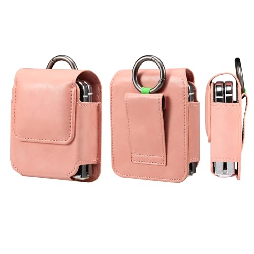 Leder Handy Gürteltasche für Motorola RAZR 5G, Handytasche Leder mit Gürtelschlaufe Handy Hüfttasche mit Kartenhalterung Kompatibel mit Samsung Galaxy Z Flip 5/Z Flip 4/Z Flip 3/Z Flip 5G Handyhülle von WFCKPQF