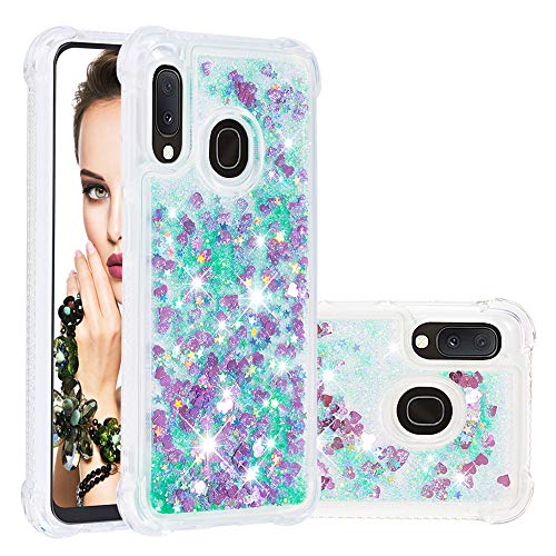 Silikon Flüssig Handyhülle für Galaxy A20e, Glitzer Flüssig Bewegende Treibsand Taschen Fallschutz Silikon Schutz Hülle Bumper Handytasche Vergilbungsbeständig Kompatibel mit Samsung Galaxy A20e/A10e von WFCKPQF