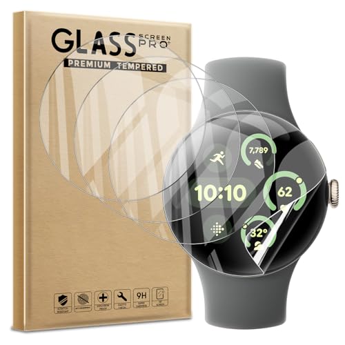 WFTE [4 Stück Schutzfolie für Google Pixel Watch 3 41mm [Nicht Gehärtetes Glas] [Flexible Folie] [Anti-Kratzen] PMMA Soft HD Klar Schutzfolie, Anti-Bubble Displayschutzfolien von WFTE