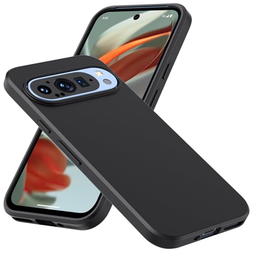 WFTE Hülle für Google Pixel 9 Pro/Google Pixel 9 Handyhülle [Ultra Dünn] [Kratzfest] [Passgenau Dünn Matt] Premium TPU Silikon Case Schutzhülle Weiche Staubabweisend Hülle für Google 9 Pro- Schwarz von WFTE