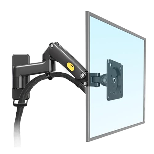 F150 Aluminiumlegierung 360 Grad 17"-27" Monitorständer Gasfederarm LED LCD TV Wandmontage Tragfähigkeit 2-7 kg(Black) von WGJJPQYK