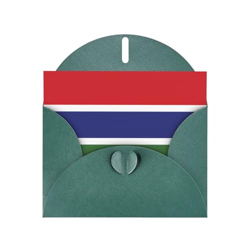 Dunkelgrüne WHJDPP Flagge der Gambia Prints Grußkarte – hochwertiges Perlglanzpapier mit Perlglanz und schillerndem Funkeleffekt von WHJDPP