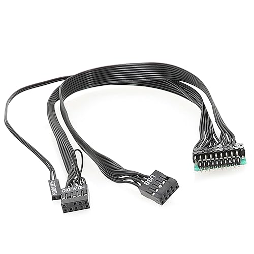 WHKM USB auf 19-poliges internes Verlängerungsadapterkabel Motherboard 19-poliger Stecker auf USB-Buchse Kabel für Motherboard-Gehäuse, 30 cm von WHKM