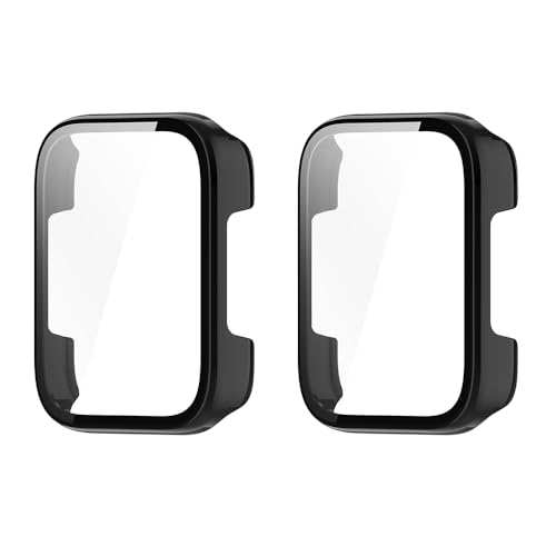 WIIKAI 2 Pack Hülle mit Glas Displayschutz Kompatibel mit SKG Smartwatch V9 Pro mit SKG Smartwatch V9 Rundum Schutzhülle Schutz Case.(Schwarz) von WIIKAI