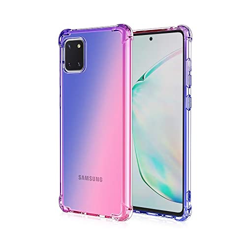 WILLIS TPU Silikon Handyhülle für Samsung Galaxy A22 5G, Durchsichtig Farbverlauf Case, Anti Drop und Anti Scratch 6.6" Schutzhülle Blau Rosa von WILLIS