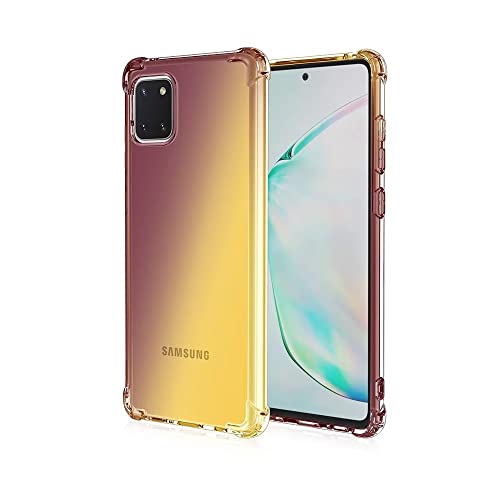 WILLIS TPU Silikon Handyhülle für Samsung Galaxy A22 5G, Durchsichtig Farbverlauf Case, Anti Drop und Anti Scratch 6.6" Schutzhülle Schwarzes Gold von WILLIS