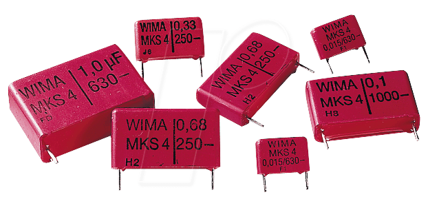 MKS4-63 10µ - MKS4 PET-Kondensator, 10 µF, 10%, 63 VDC, RM 22,5 von WIMA