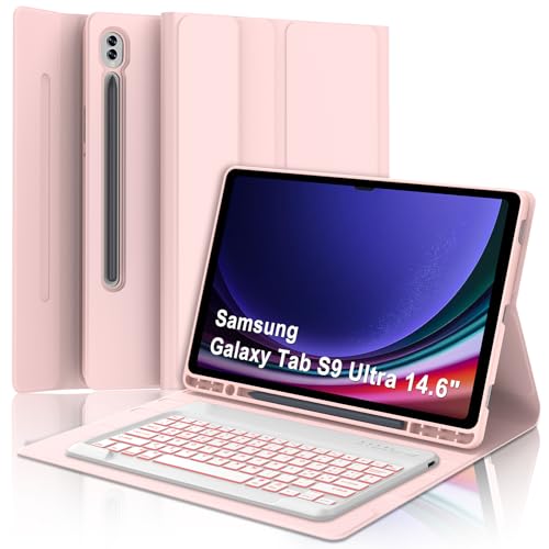 Tastaturhülle für Samsung Galaxy Tab S9 Ultra 14,6 Zoll, Tastaturhülle Galaxy Tab S9 Ultra 2023, Bluetooth Hintergrundbeleuchtung Italienisch Magnetische Tastatur für Samsung S9 Ultra Tab 14,6 Zoll von WINCHKING