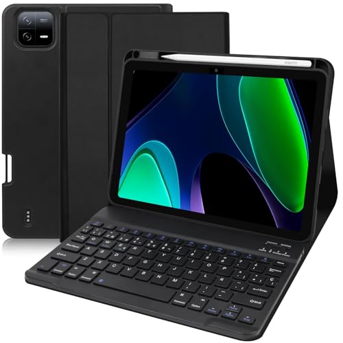 WINCHKING Tastatur Hülle für Xiaomi Pad 6/6 Pro 11 Zoll - Bluetooth Tastatur QWERTZ Layout, abnehmbare magnetische Tastaturhülle für Xiaomi Pad 6/6 Pro 2023, Schwarz von WINCHKING