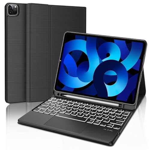 WINCHKING iPad Air 5 Generation Hülle mit Tastatur - iPad Pro 11 Tastatur mit Touchpad, Abnehmbare Kabellose QWERTZ Tastatur für iPad Air 5, iPad Air 4 10,9 Zoll von WINCHKING