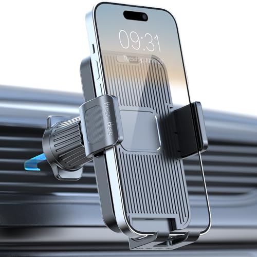 WIOUKUO Handyhalterung Auto Lüftung, Handyhalterung Auto mit 2024 Upgraded Hook Clip und EIN-Knopf-Release, 360° Drehbar KFZ Handy Halterung Auto Kompatibel für iPhone Android Smartphone… von WIOUKUO
