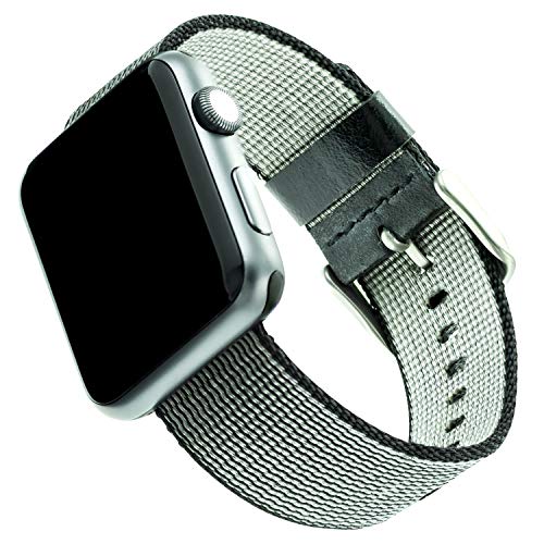 WITHit Ersatzarmband für Apple Watch, Nylon, 38 mm, 40 mm, 41 mm, schwarz, sicherer, verstellbarer Edelstahl-Schnallenverschluss, Ersatz, passend für die meisten Handgelenke von WITHit