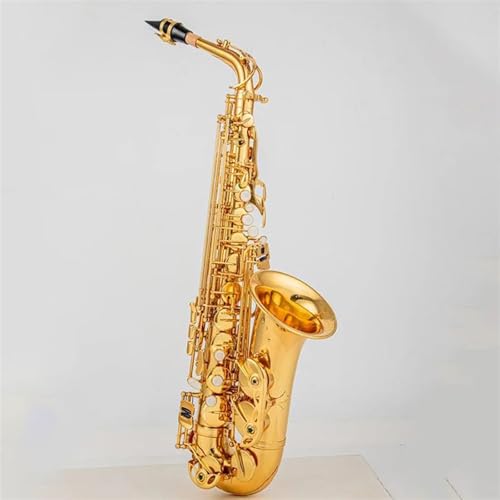 Anfänger Saxophon Professionelles Alt-Drop-E-Saxophon Gold Altsaxophon Mit Bandstück Rohrblatt-Aglet(Bag B) von WKRTGFHJ