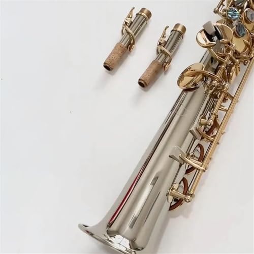 Anfänger Saxophon Silbernes Professionelles B-Diskantsaxophon Komplett Aus Silber Gefertigt Professioneller Ton Saxophon Diskant Jazzinstrumente(Bag B) von WKRTGFHJ