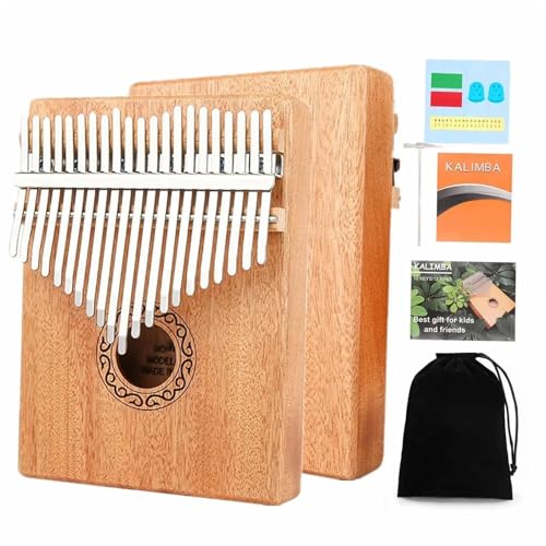 Daumenklavier 17/21 Tasten Holz Kalimba Daumenklavier Mahagoni Holz Tragbares Anfänger Daumenklavier(21 key) von WKRTGFHJ